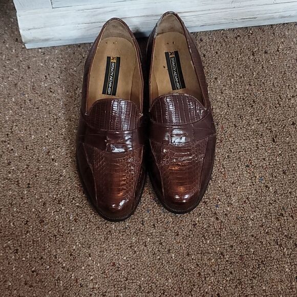 Men's Pair Of Stacy Adams Snake Skinned Dress Shoes - Picture 12 of 13